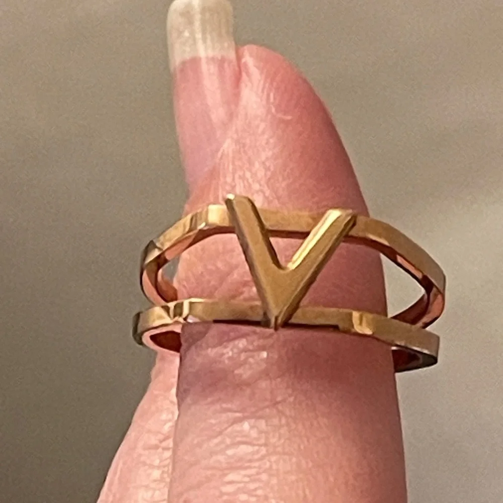Gold Plated V Style Ring